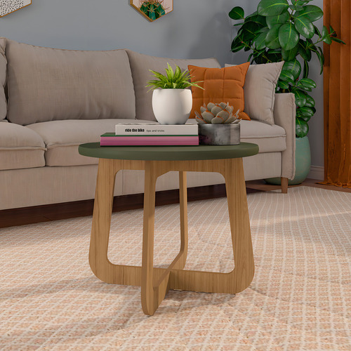 Mesa De Centro Bertolini Jasmin Verde Roble