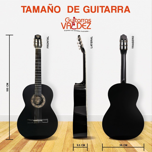 Imagen 5 de 6 de Guitarra Clasica C/ Funda Afinador Y Accesorios De Regalo