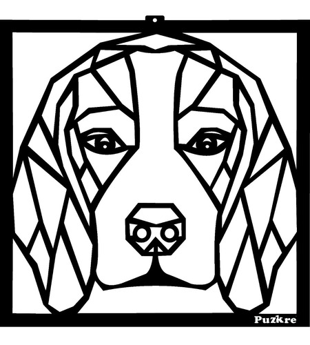 Cuadro Geométrico Contemporáneo 3d Beagle