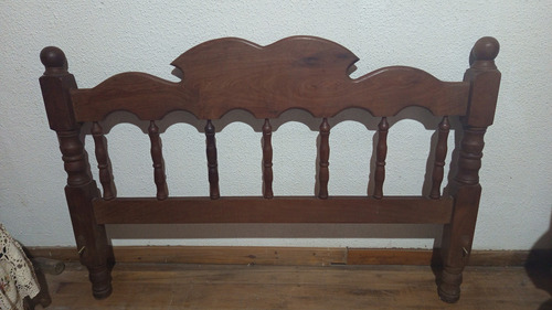 Cama De Algarrobo Macizo 2 Plazas Usado Marrón Oscuro Barrotes (Usado)