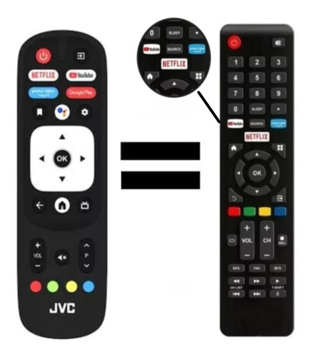 Control Remoto Para Tv Smart Jvc Modelo: Rm-c3287 + Pilas