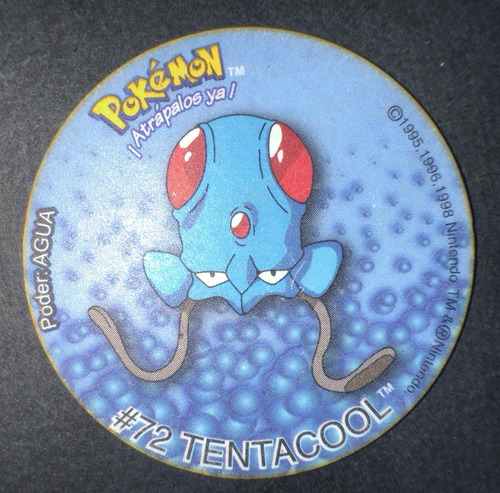 Taps Pokemon De Frito Lay - #72 Tentacool - 1998 Original