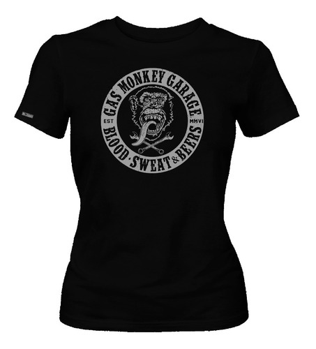 Camiseta Gas Monkey Banda Serie Dama Mujer Dbo