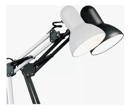 Lampara De Escritorio Morsa Doble Brazo Flexible Blanco Blanco