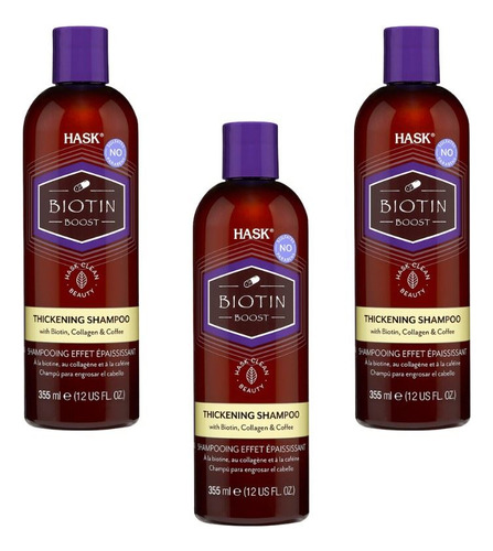 Shampoo Hask Biotin Boost -355ml X3 Unidades