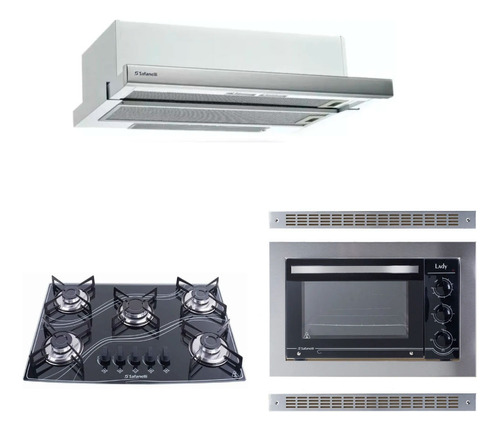 Kit Forno De Embutir 45l  Cooktop 5  E Depurador Safanelli