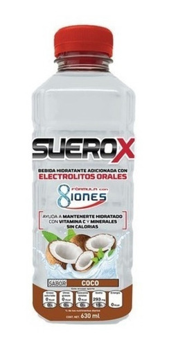 Electrolitos Orales Suerox 8 Iones Sabor Coco 630 Mls.
