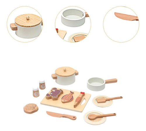 Juguete De Cocina De Madera Simulada, Juego De Juguetes De