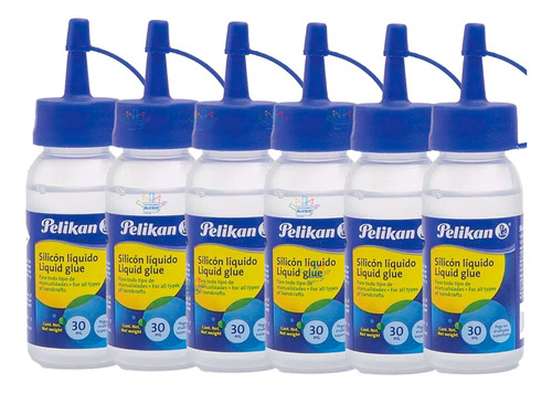 Silicón Liquido 30 Ml Paquete C/6 Pzas. Pelikan