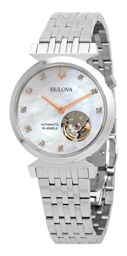 Reloj Bulova Para Mujer 96p222 Automático Acero