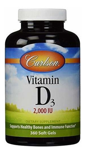 Carlson - Vitamina D3 2000 Ui (50 Mcg), Bone & Salud Del Sis