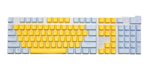 Imagen 3 de 3 de Keycaps Set Color Celeste Pastel + Amarillo