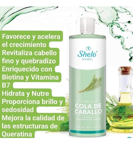 2 Shampoo De Cola De Caballo Shelo Nabel 950ml