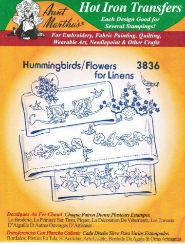 Aunt Martha's Hot Iron Transfers 3836 Colibrie Flor Para