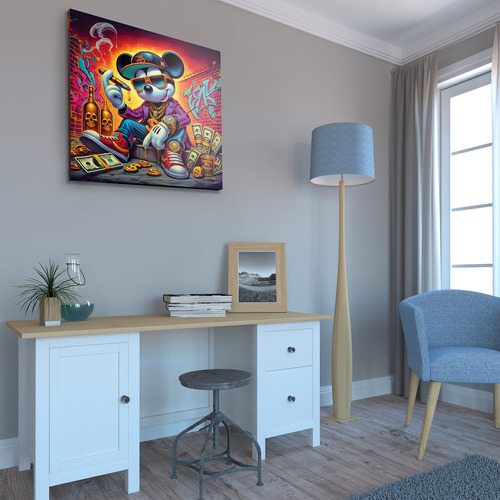 Mickey Mouse Urban Paint Cuadro Canvas 60 X 60 Cm