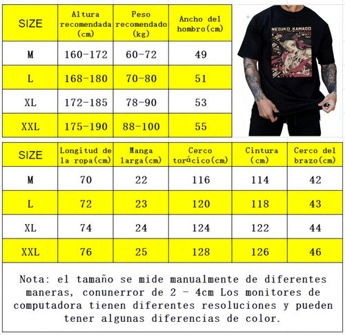Playera Hombre Y Mujer Manga Corta Anime Oversize Nezuko