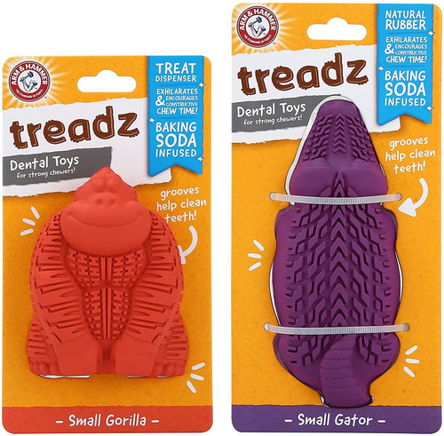Imagen 8 de 8 de Arm & Hammer Super Treadz Gator & Gorilla Chew Toy For Dogs