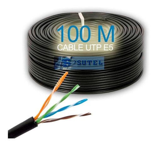 Cable Utp Dahua Hikvision Foscan Cat. 5e Exterior 100 Mts.