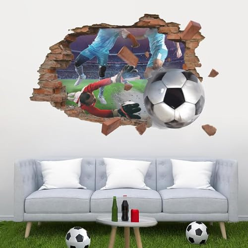 Pegatina De Pared 3d Fútbol Para Habitación De Niños