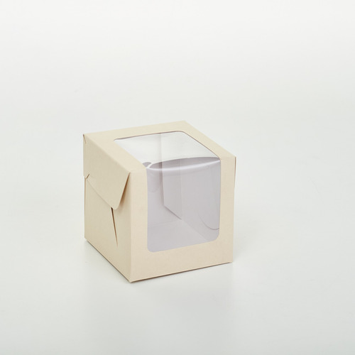 Caja 1 Pieza Con Visor 10x10x10 Cm (x50 U.) Tortas Mini Porciones Tazas Pvc Acetato - 050 Bauletto