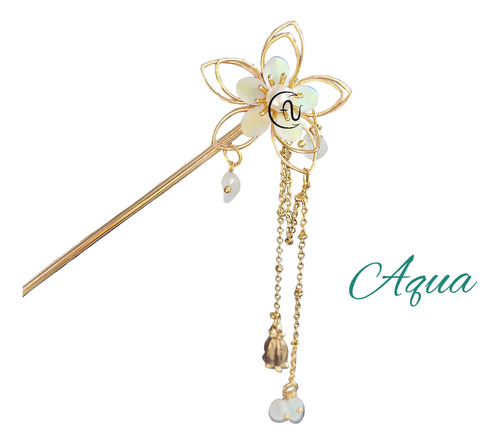 Horquilla Cabello Hanfu Tradicional Palillos Chino Aqua 1 Horquillas /aqua
