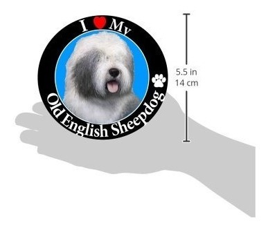 Amo Mi Viejo Imán Del Coche Del Perro Pastor Inglés Con A