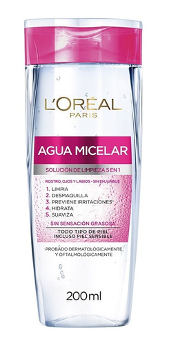 Agua Micelar Desmaquillante Piel Sensible 200ml Loréal Paris