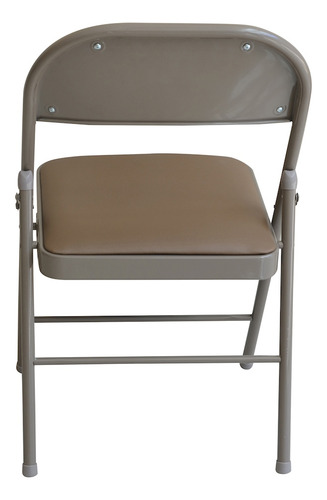 6 Silla Plegable Café De Pvc Con Estructura De Acero Color Beige