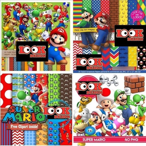 Kit Super Mario Bross Png Clipart Fondos Combo