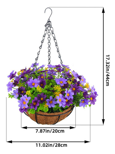 Cesta De Flores De Margaritas Artificiales Colgantes, Planta