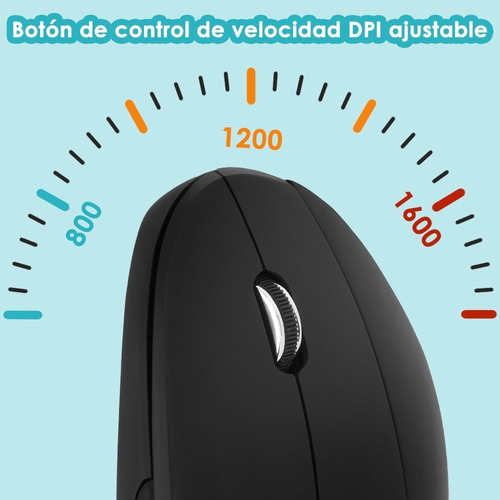 Imagen 5 de 9 de Mouse Vertical Inalámbrico Ergonómico Carga Usb