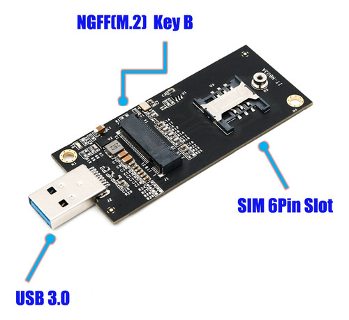 Z Adaptador Usb M2 Ngff (m.2) Key B A Usb 3.0 Con Sim 6
