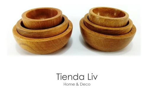 Cazuelas Cuenco De Madera Dip O Velas Pack X 3 Medidas 6u