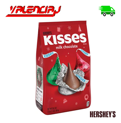 Chocolates Hersheys Kisses 1.12k Bolsa Navideña