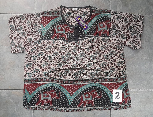 Imagen 2 de 4 de Blusa Maya Camisola India Hindu Artesanal Etnica 100%algodon