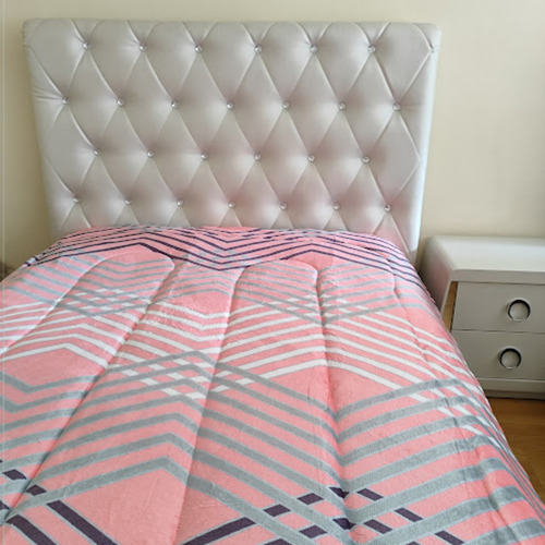 Cobija Cobertor Con Borrega Matrimonial Mod Color Rosa