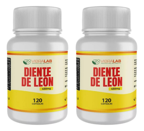 2 Diente De León Puro 240 Cáps 450mg Protector Hepático 