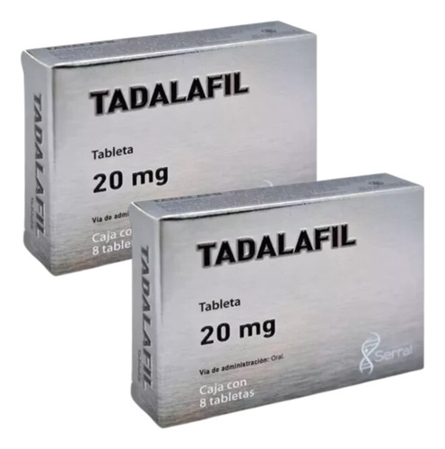 Tadalafil 20 Mg 2 Cajas Con 8 Tabletas C/u Serral Original