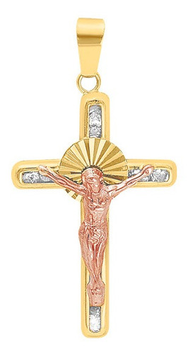 Cruz Cristo Rojo Oro 10k - 1692