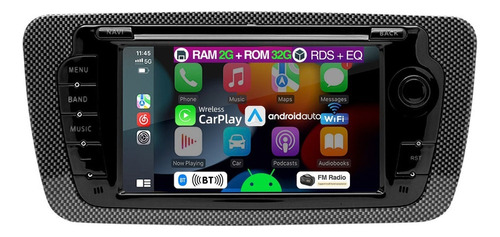 7'' 2+32g Carplay Estéreo Pantalla Para Seat Ibiza 2009-2013