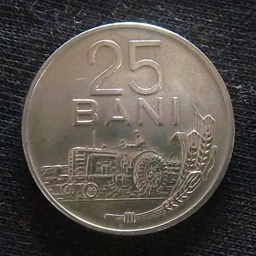 Rumanía 25 Bani 1960 Excelente Km 88 Agricultura Tractor