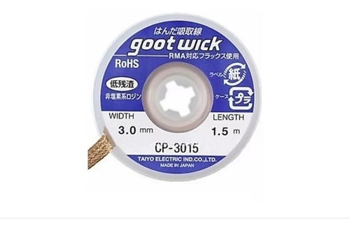 Malha Dessoldadora Goot Wick Cp-3015 Reballing 3.0mm 1.5m