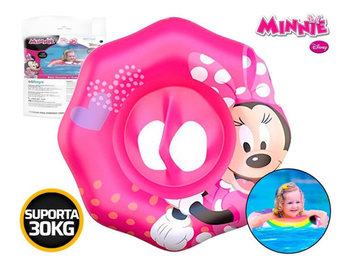 Boia Circular Inflável Com Fralda Infantil Da Minnie 56 Cm