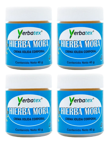 Pack 4 Pomadas De Hierba Mora Frasco De 40g