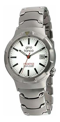 Gino Franco Men's Marina Round Watch With Stainless Steel Br