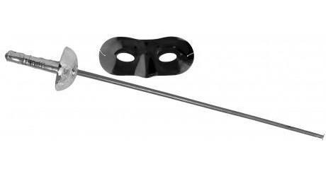 Imagen 1 de 5 de Set Zorro Espada 61cm Plateada Y Mascara 16.5x7