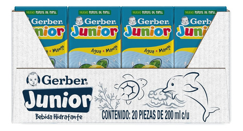 Caja De Jugo Gerber Junior Etapa 4 Mango X20 Unidades 4000ml