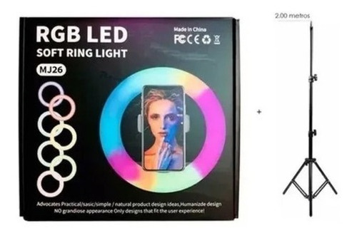 Aro Luz Rgb Led 26 Cm + Tripode 2m Profesional Multifuncion 