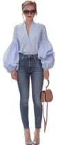 Comprar Blusa Cuadros Vichy\u002F Blusa Color Celeste\u002F Blusas