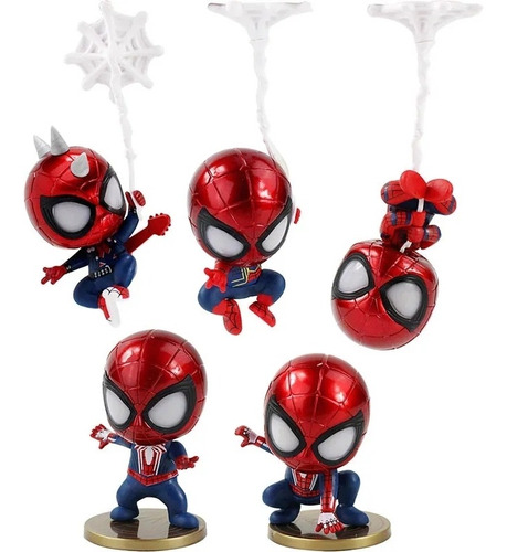 Marvel Spiderman Cosbaby Colección 5 Figuras En Bolsa